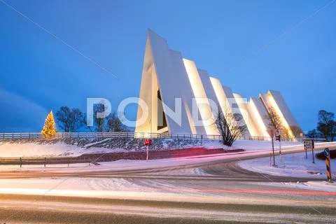 Arctic cathedral tromso norway Stock Photos