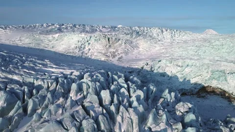 Arctic circle endless frozen landscape with heavy snow, Aerial view Stock Footage 290160687