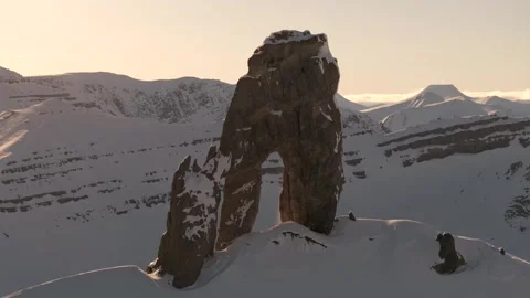 Arctic circle endless frozen landscape with heavy snow, Aerial view Stock Footage 291622253