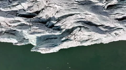 Arctic circle endless frozen landscape with heavy snow, Aerial view Stock Footage 291622546
