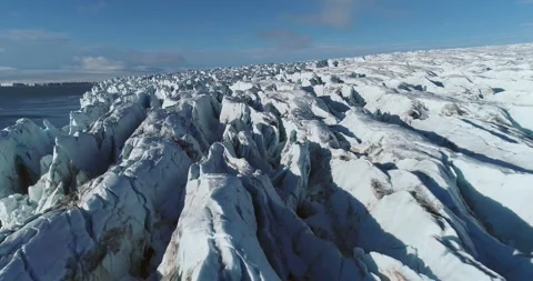 Arctic circle endless frozen landscape with heavy snow, Aerial view 库存影片 291624980