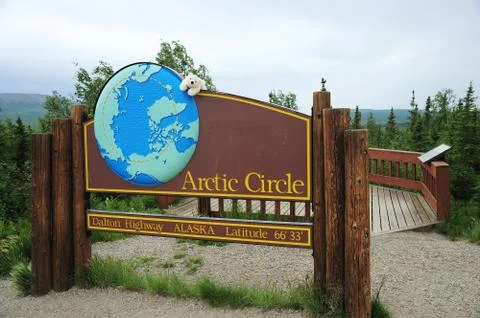 Arctic circle sign Stock Photos