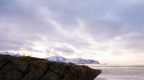Arctic coast ocean with waves and the sea in Norway timelapse Stock Footage 45919506