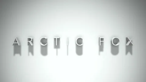 Arctic Fox 3D title animation with shadows on a white background Stock-Footage 296662334
