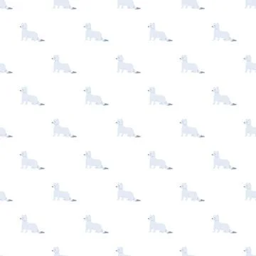 Arctic fox animal repeating pattern seamless illustration Stock Illustration