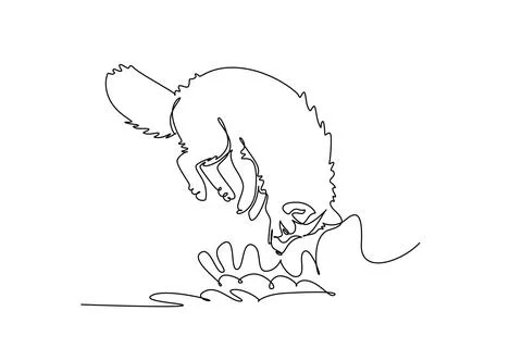 Arctic fox diving headfirst into deep snow during a hunting pounce Ilustración de archivo