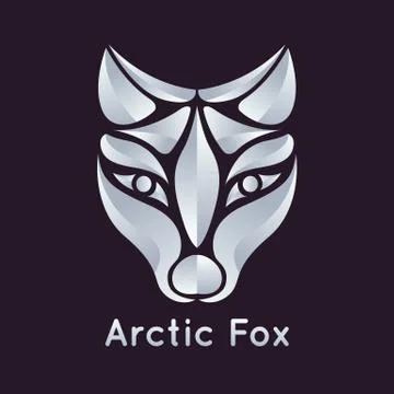 Arctic fox logo vector Stock Illustration