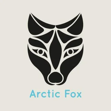 Arctic fox logo vector Stock Illustration