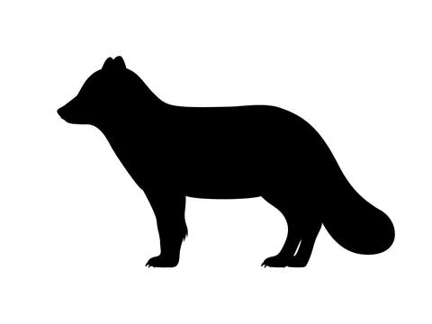 Arctic fox silhouette Stock Illustration