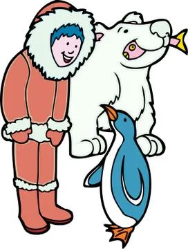 Arctic friends Stock Illustration