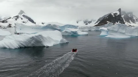 Arctic glaciers and ocean at winter, Aerial view Stock-Footage 328932953