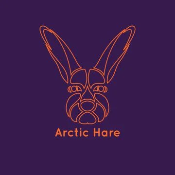 Arctic hare logo vector Stock Illustration