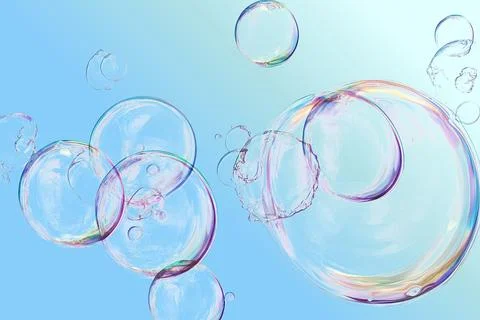 Arctic Ice Gradient with Floating Bubbles Stock Illustration