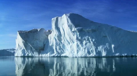 Arctic Iceberg Broken from Landmass Stock Footage