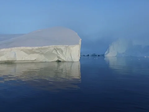Arctic Icebergs Greenland in the arctic sea Stock Footage