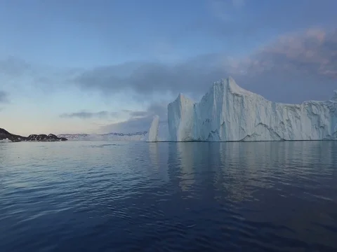 Arctic Icebergs Greenland in the arctic sea Stock Footage
