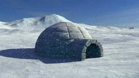 Arctic Igloo  - 4K Resolution Ultra HD Stock Footage 45870347