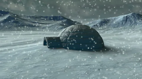 Arctic Igloo  - 4K Resolution Ultra HD Stock Footage 45870583