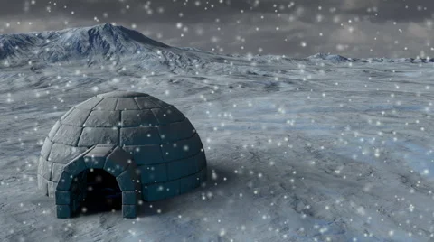 Arctic Igloo  - 4K Resolution Ultra HD Stock Footage 45883460