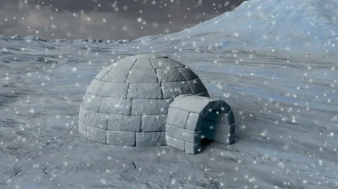 Arctic Igloo  - 4K Resolution Ultra HD Stock Footage 45883720