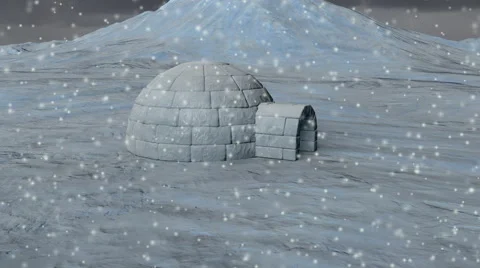 Arctic Igloo  - 4K Resolution Ultra HD Stock Footage 45884089