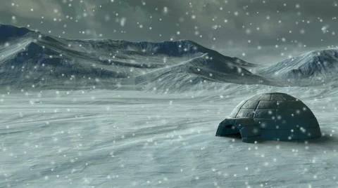 Arctic Igloo Stock Footage 45870668