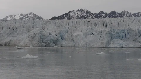 Arctic landscape in Svalbard with glacier Stock Footage 116239641