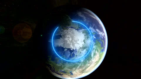 Arctic. Location of the Arctic. Map of the Arctic region. View from space Stock Footage 144742122