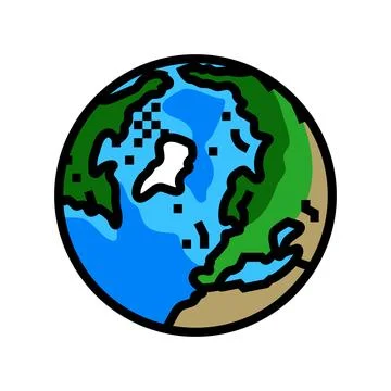 Arctic ocean map color icon vector illustration Stock Illustration