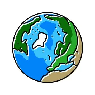 Arctic ocean map color icon vector illustration Stock Illustration