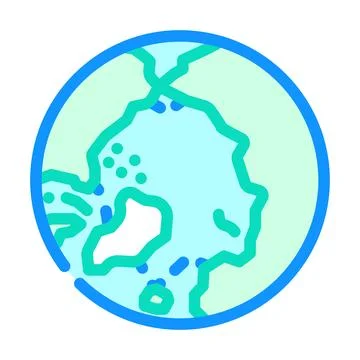 Arctic ocean map color icon vector illustration Stock Illustration