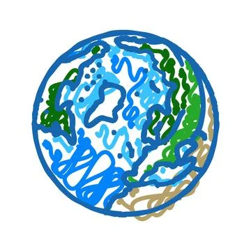 Arctic ocean map icon doodle illustration Stock Illustration