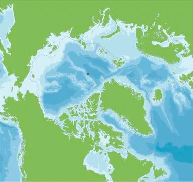 Arctic Ocean map Stock Illustration