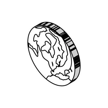 Arctic ocean map isometric icon vector illustration Stock Illustration