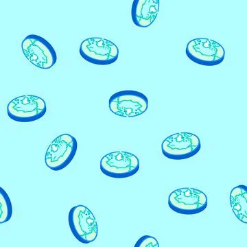 Arctic ocean map isometric icon seamless pattern Illustrazione stock