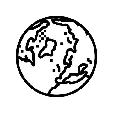 Arctic ocean map line icon vector illustration Stock Illustration