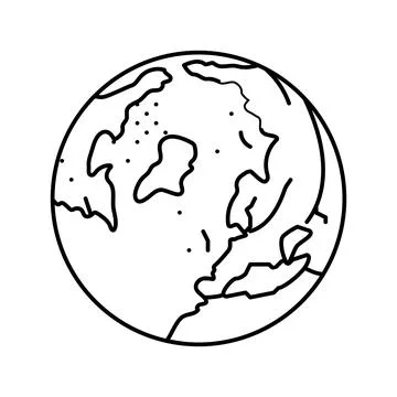 Arctic ocean map line icon vector illustration Stock Illustration