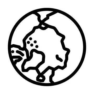 Arctic ocean map line icon vector illustration Stock Illustration