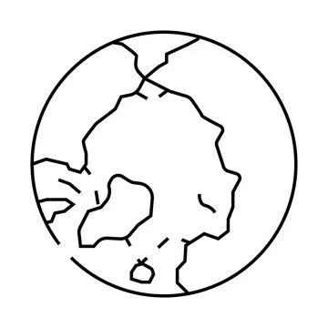 Arctic ocean map line icon vector illustration Stock Illustration