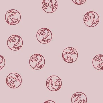 Arctic ocean map line seamless pattern Stock Illustration