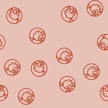 Arctic ocean map line vector seamless pattern Illustrazione stock