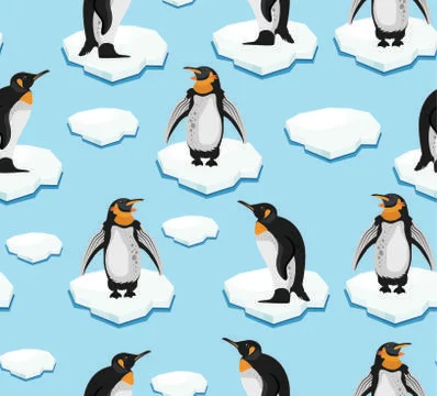 Arctic pattern penguin ice icons decor Illustrazione stock