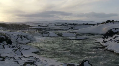 Arctic Plateau River Stock Footage 1117868