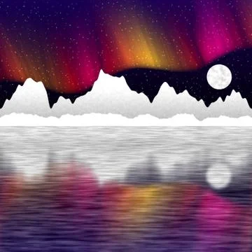 Arctic pole landscape generated hires background Stock Illustration
