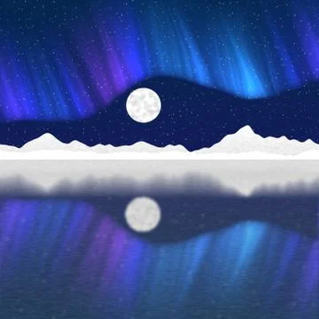 Arctic pole landscape generated hires background Stock Illustration