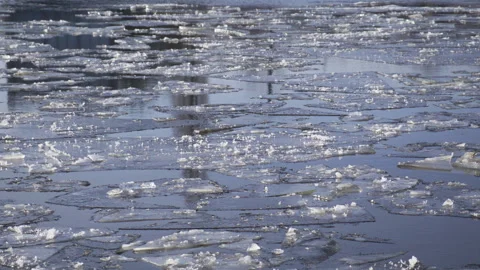 Arctic River Ice Drifting Stock Footage 326920100