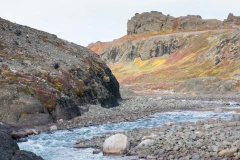Arctic river in summer Stock Photos