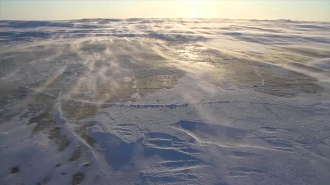Arctic Storm, Arctic Blizzard, Snow Drift, High Wind, white storm. Polar winter Stock Footage