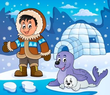 Arctic theme image - eps10 vector illustration. Stock Illustration