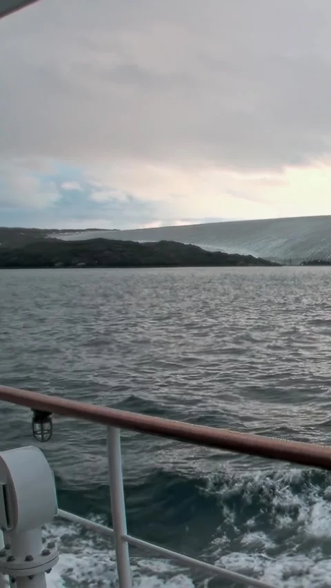 Arctic Waters Stirring, a Vessel's Captivating Wake Video stock 340485594